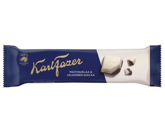 Karl Fazer piima - ja valge šokolaadi batoon 38g /35tk