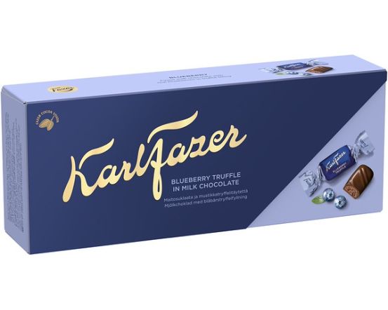 Karl Fazer piimašokolaadikompvekid mustikatäidisega 250g/12tk