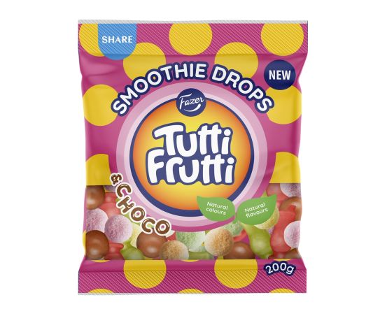 Tutti Frutti Smoothie Drops & Choco 200g/18tk