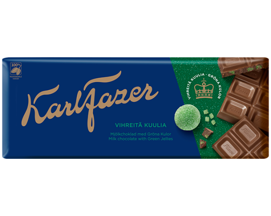 Karl Fazer piimašokolaad marmelaaditükkidega 200g/21tk