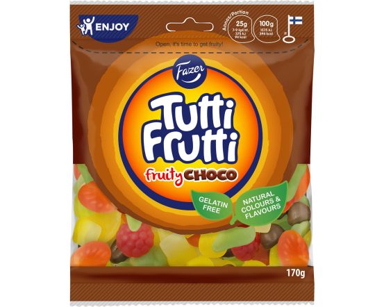 Tutti Frutti Fruity Choco kommikott 170g/21 tk