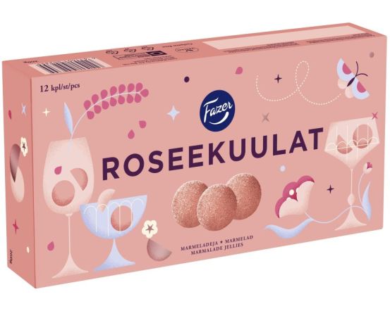 Fazer Jellies Rosé maitselised marmelaadikuulid 260g/14tk