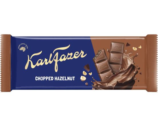Karl Fazer piimašokolaad purustatud metsapähklitega 95g/20tk