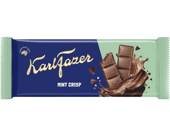 Karl Fazer piimašokolaad piparmünditükikestega 95g/20tk