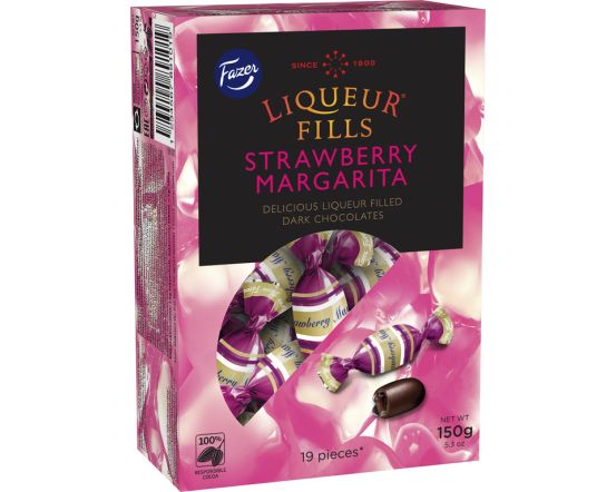 Liqueur Fills Strawberry Margarita kommikarp 150g/12tk