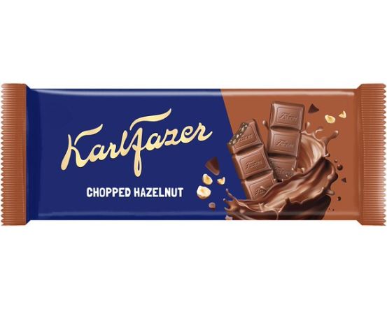 Karl Fazer piimašokolaad purustatud metsapähklitega 95g/20tk
