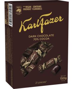 Karl Fazer Dark 70% kommikarp 150g/12tk