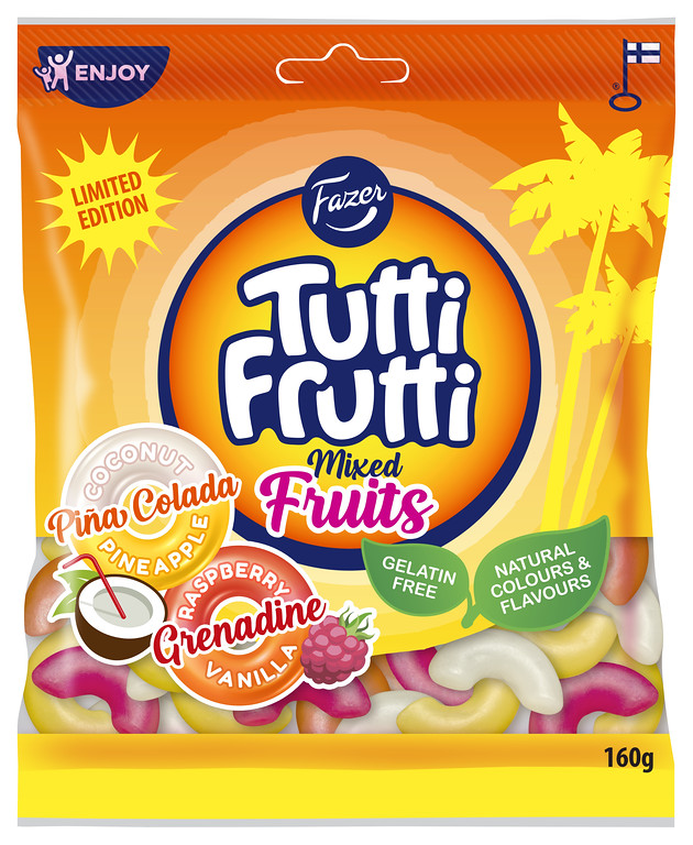 Tutti Frutti Mixed Fruits kommikott 160g/ 24 tk