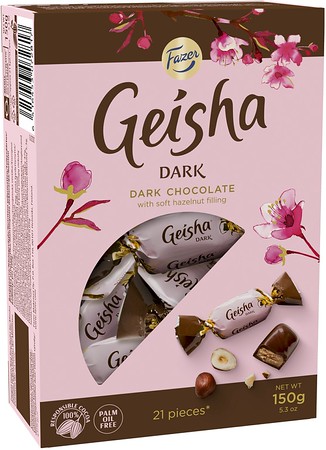 Geisha Dark kommikarp 150g/12tk