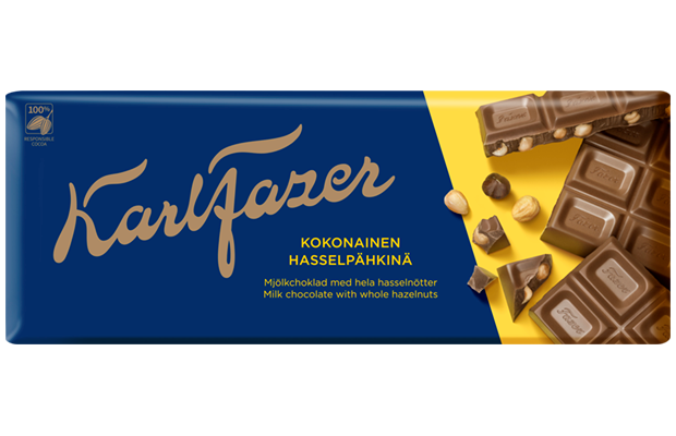 Karl Fazer piimašokolaad tervete metspähklitega 200g /19tk