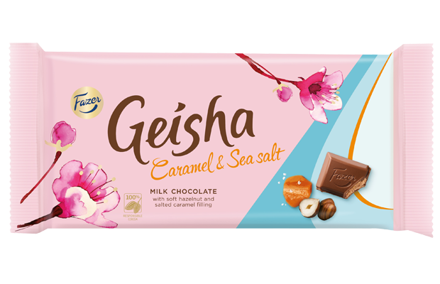 Geisha Caramel & Sea Salt piimaðokolaad 100g/20 tk