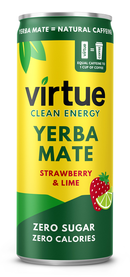 VIRTUE Yerba Mate maasika- ja laimimaitseline energiajook 250ml PURK PANT C